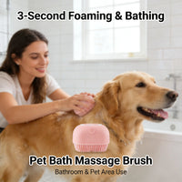 Soft Silicone Pet Massage Shampoo Dispenser Brush Rubber Bristle for Dogs and Cats
