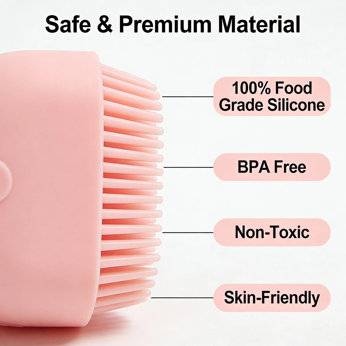 Soft Silicone Pet Massage Shampoo Dispenser Brush Rubber Bristle for Dogs and Cats