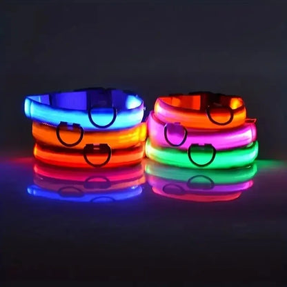 LED Night Safety Flashing Glow In The Dark Dog Collar