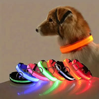 LED Night Safety Flashing Glow In The Dark Dog Collar