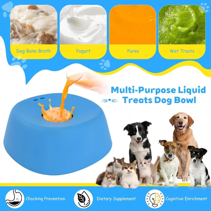 Pet Slow Feeder Bowl Non-Slip 3/4 Cup - Lick Toy for Liquid Treats Bone Broth Yogurt