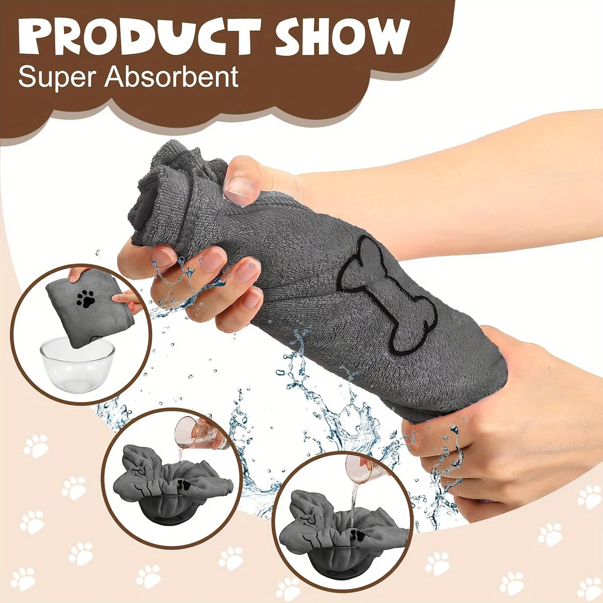 Quick-Drying Microfiber Absorbent Pet Towel