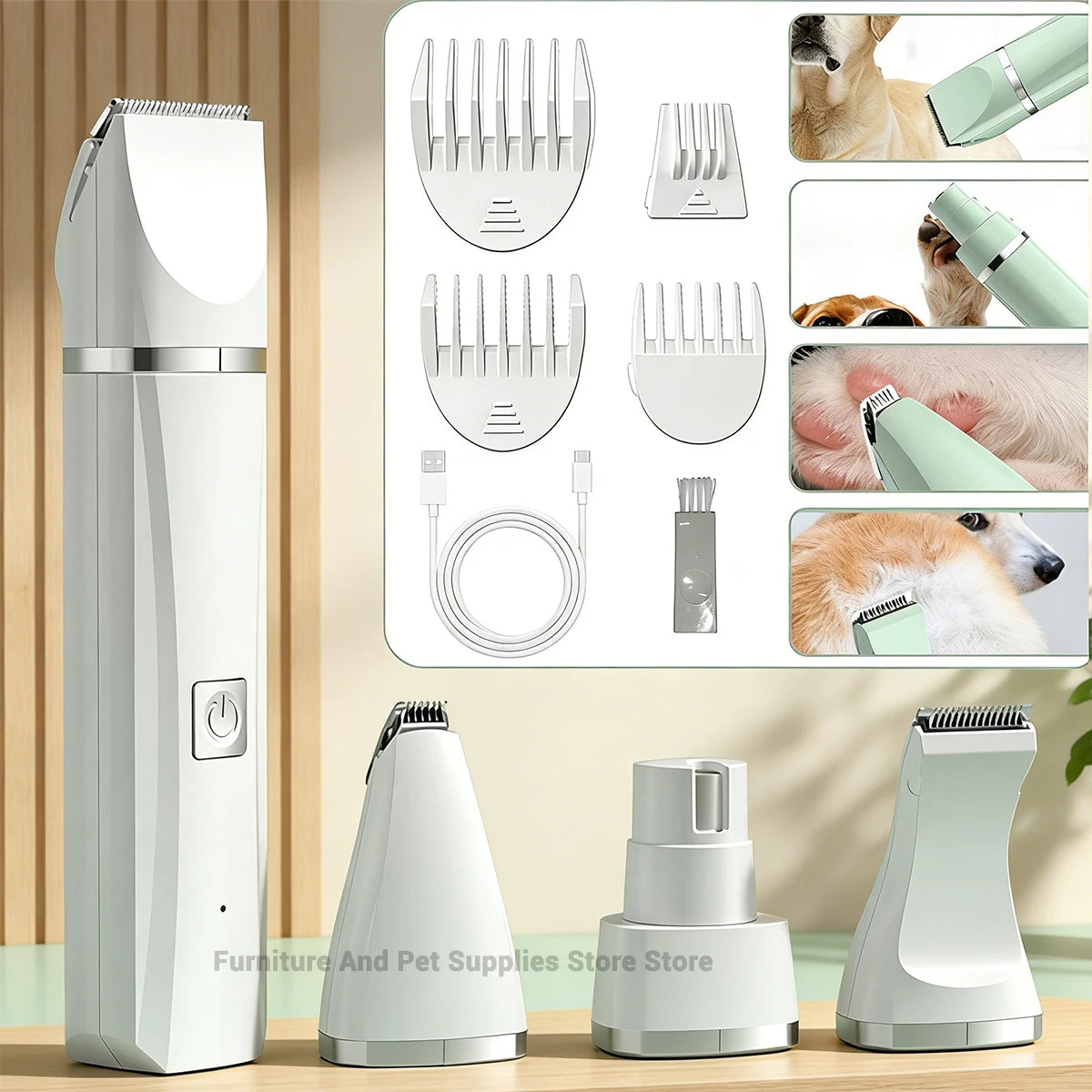 4-in-1 Electric Pet Multi functional Beauty Hair Clipper Rechargeable