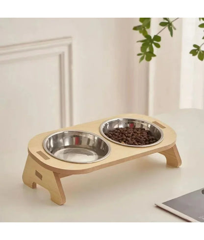 Pet Food Bowl with Anti-Knockover Stand