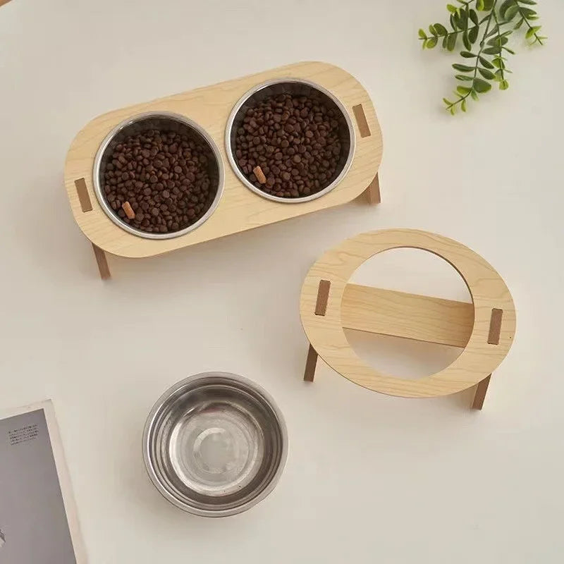 Pet Food Bowl with Anti-Knockover Stand