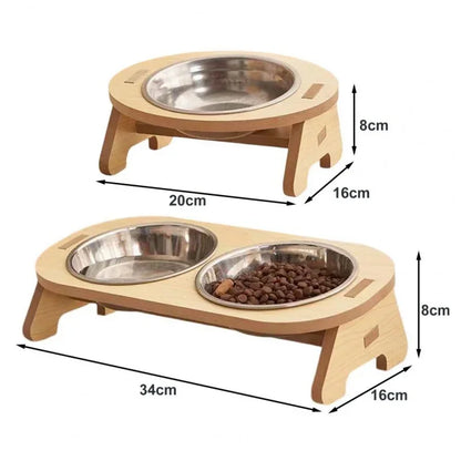 Pet Food Bowl with Anti-Knockover Stand