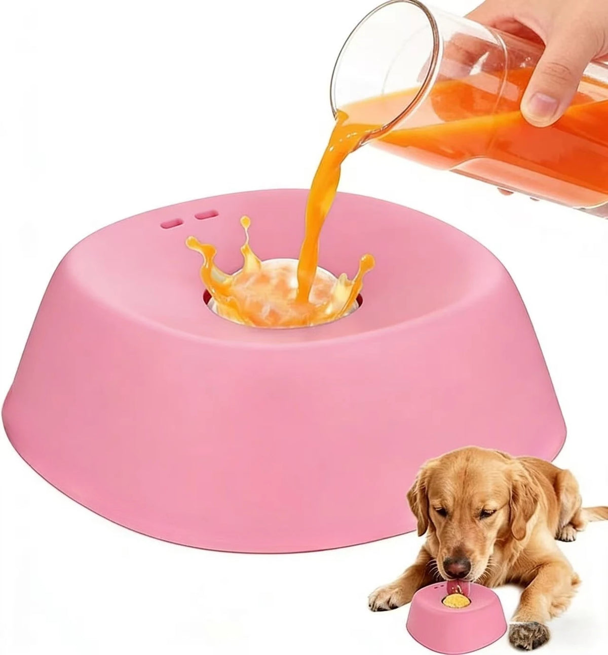 Pet Slow Feeder Bowl Non-Slip 3/4 Cup - Lick Toy for Liquid Treats Bone Broth Yogurt