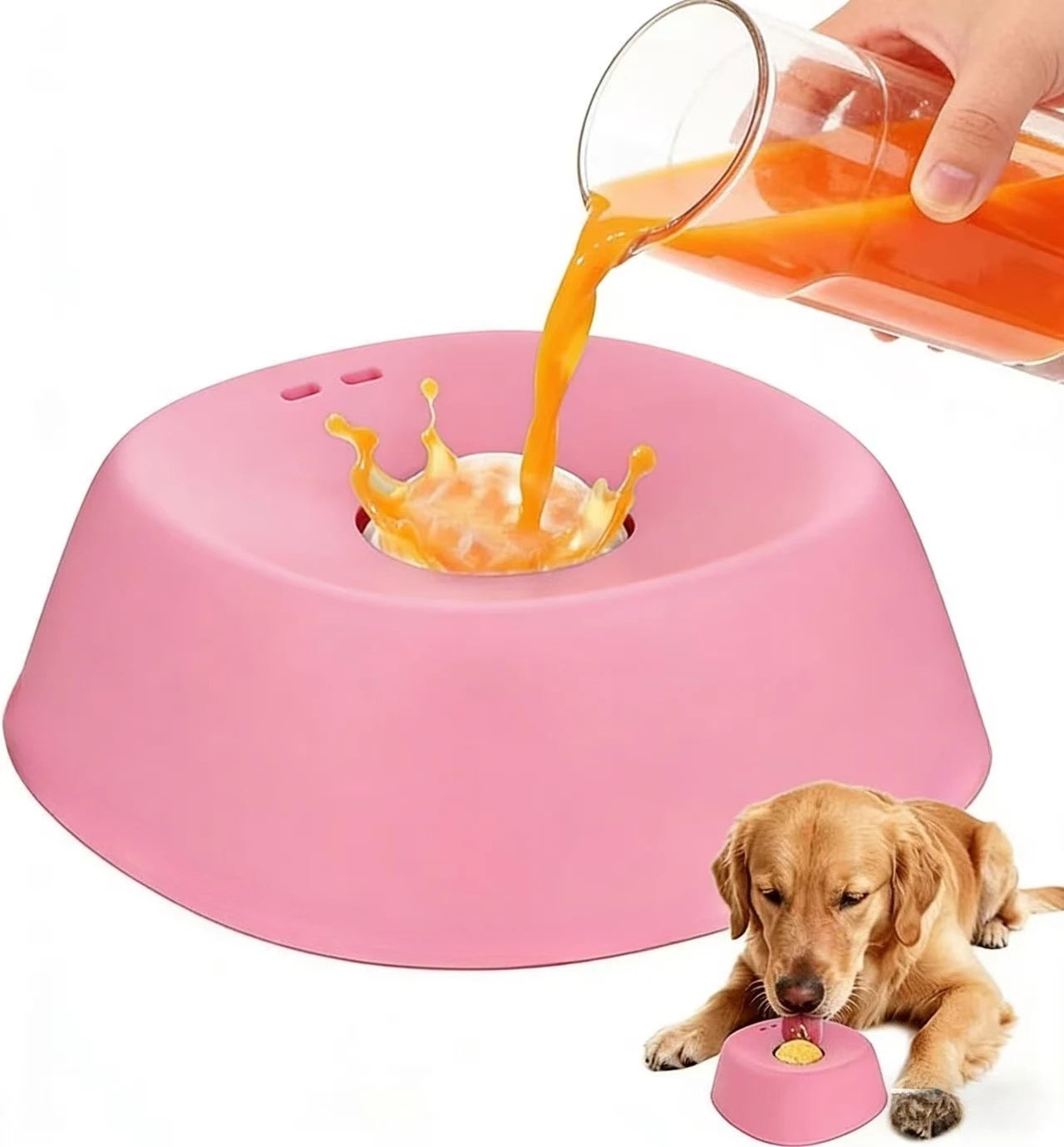 Pet Slow Feeder Bowl Non-Slip 3/4 Cup - Lick Toy for Liquid Treats Bone Broth Yogurt