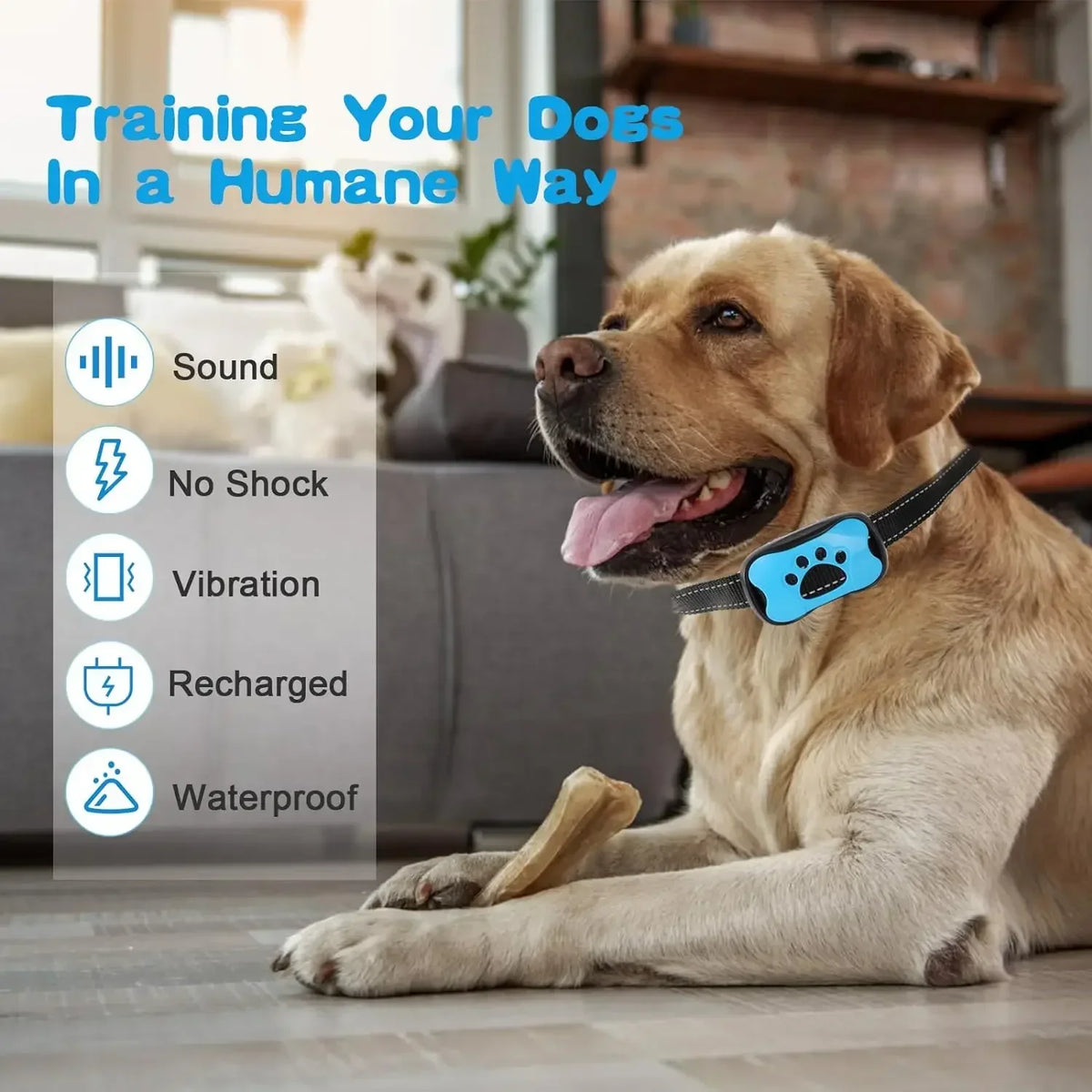 Anti Barking Device USB Rechargeable Dogs Training Collar Ultrasonic Stop Barking Vibration and Beep