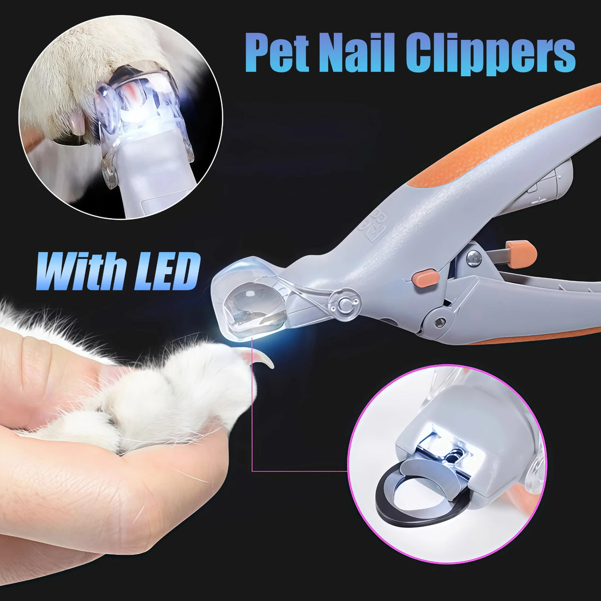 Professional Pet Nail Clipper With LED Light