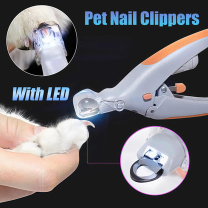 Professional Pet Nail Clipper With LED Light
