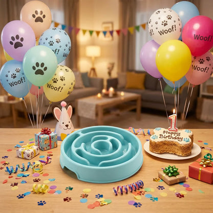 Slow Feeder Food Bowl - Non-Slip Interactive Maze Bowl for Dogs & Cats, Prevents Bloat & Choking, Healthy Eating Design