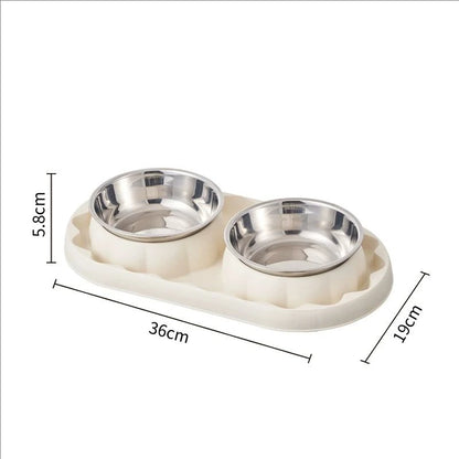 Pet stainless steel double slow food bowl