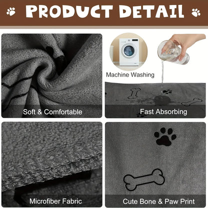 Quick-Drying Microfiber Absorbent Pet Towel
