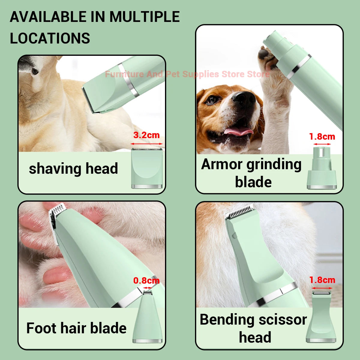 4-in-1 Electric Pet Multi functional Beauty Hair Clipper Rechargeable
