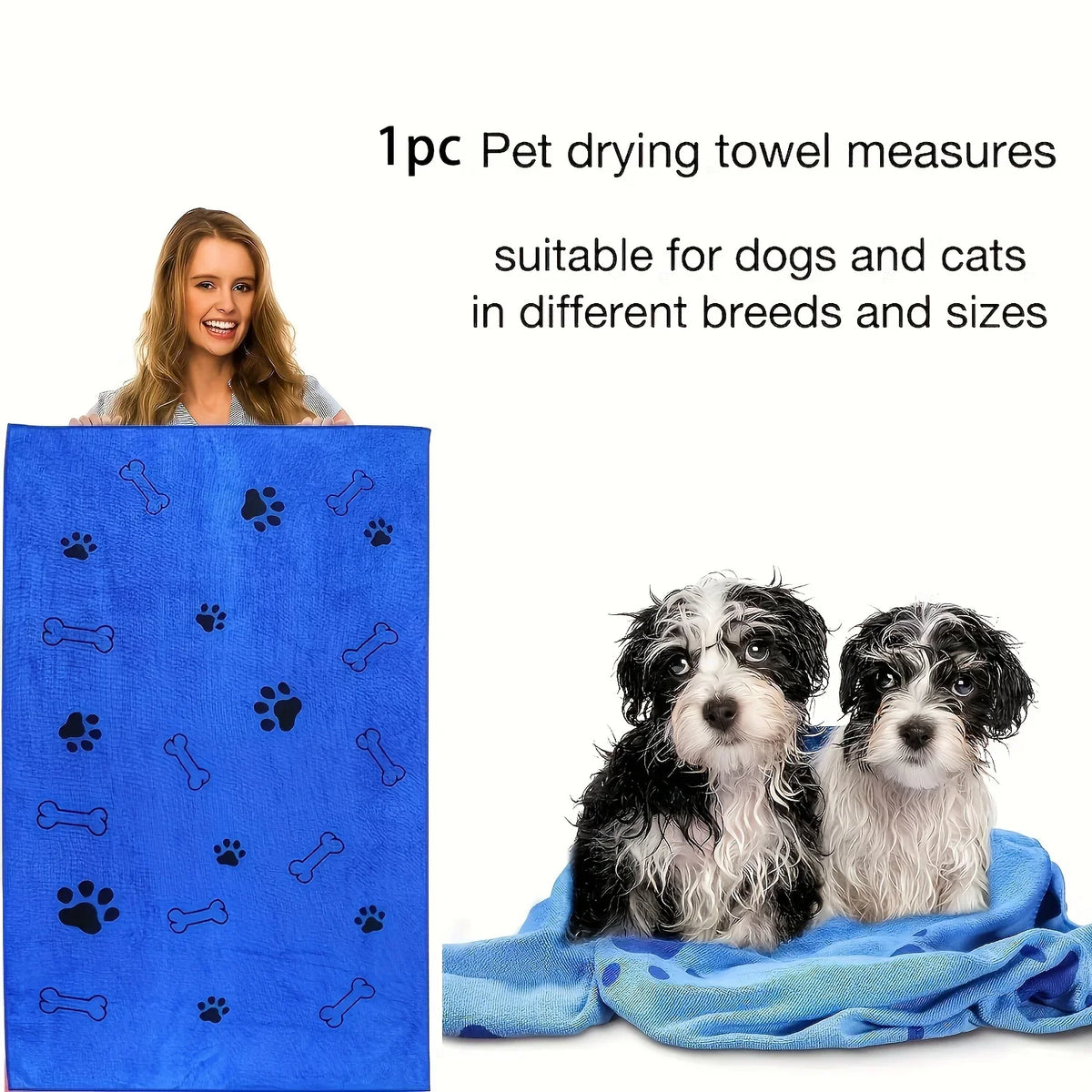 Quick-Drying Microfiber Absorbent Pet Towel
