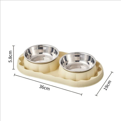 Pet stainless steel double slow food bowl