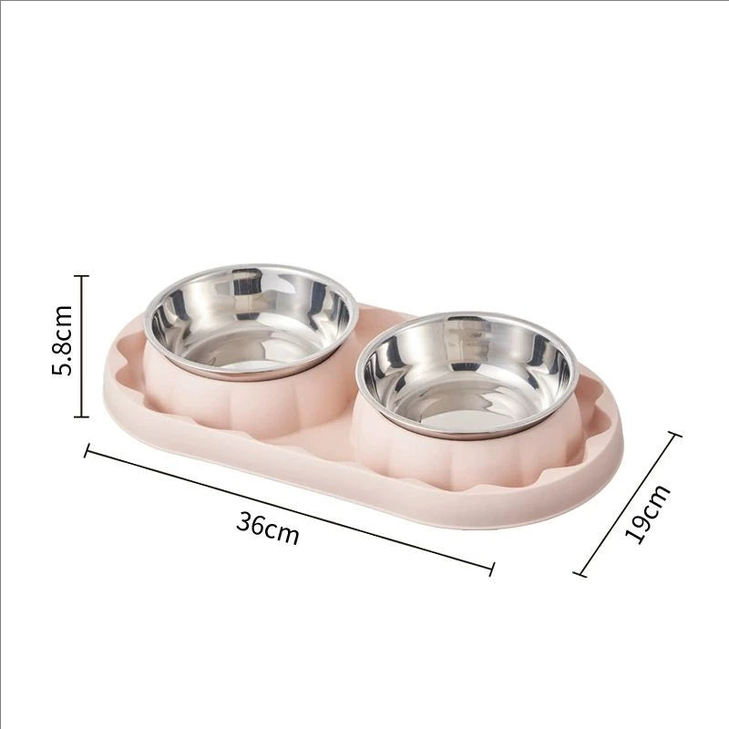 Pet stainless steel double slow food bowl