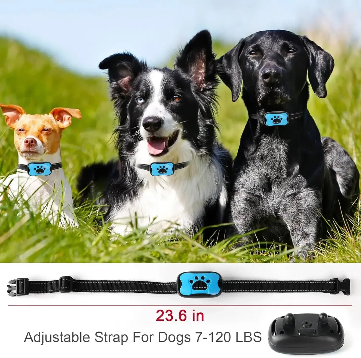 Anti Barking Device USB Rechargeable Dogs Training Collar Ultrasonic Stop Barking Vibration and Beep