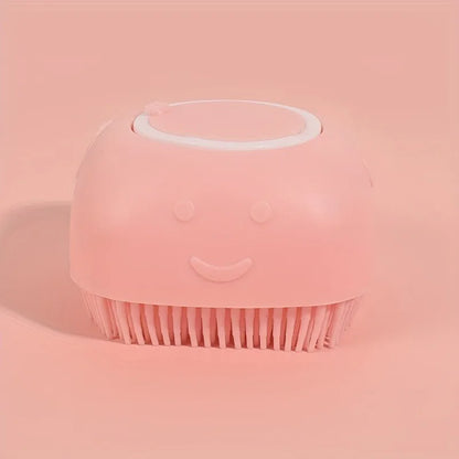 Soft Silicone Pet Massage Shampoo Dispenser Brush Rubber Bristle for Dogs and Cats