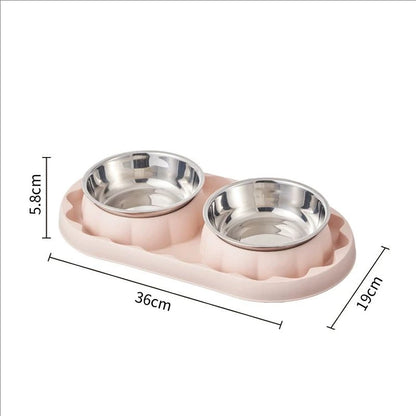 Pet stainless steel double slow food bowl