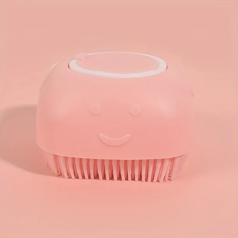 Soft Silicone Pet Massage Shampoo Dispenser Brush Rubber Bristle for Dogs and Cats
